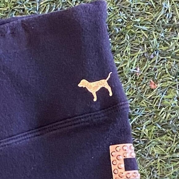 Victoria’s Secret PINK Yoga Legging Black & Gold Bling Pants Size Small - Picture 3 of 6